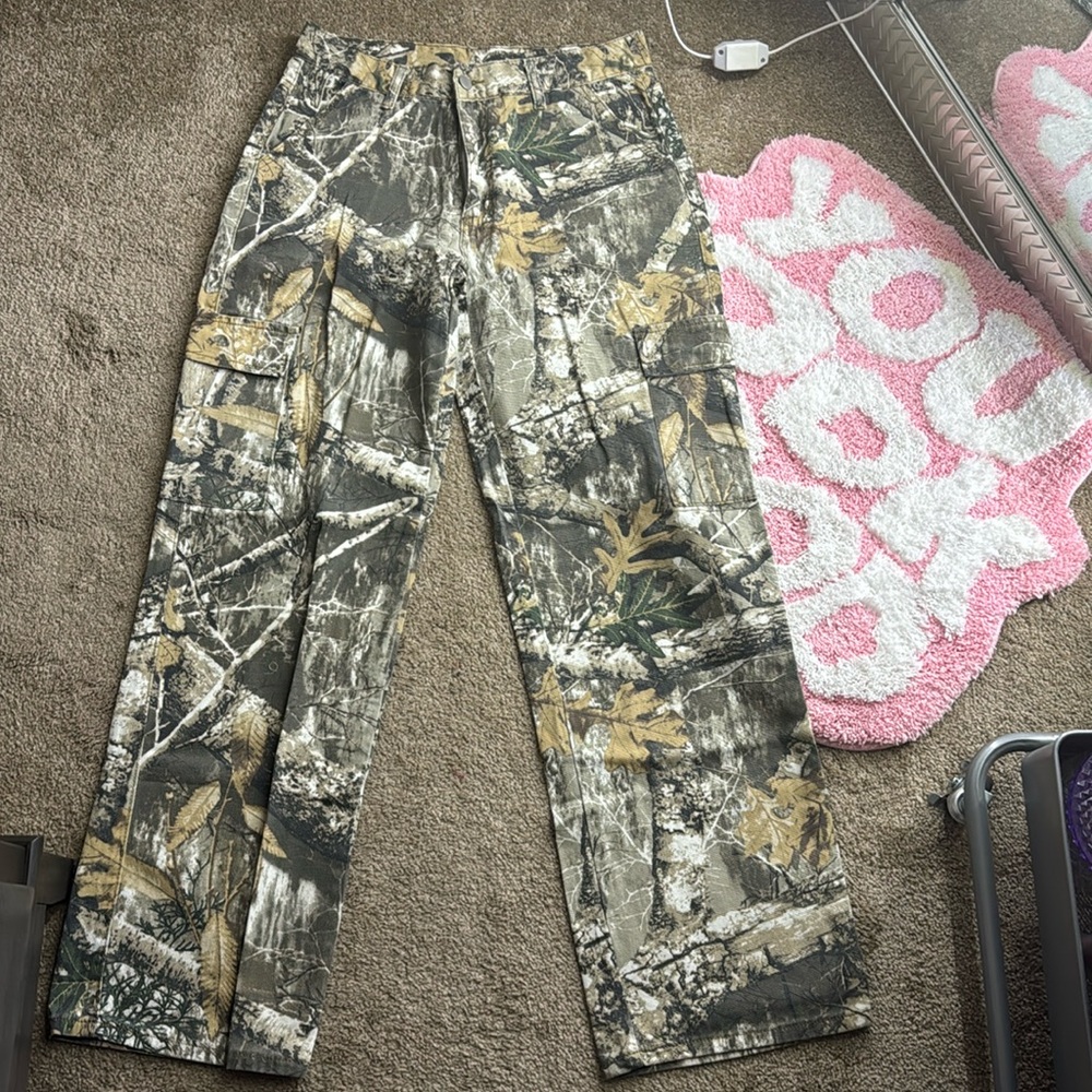 Camouflage Print Boyfriend Pants